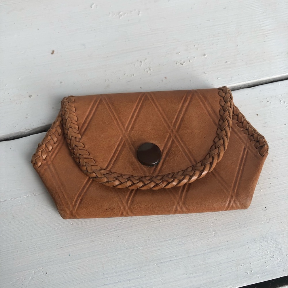 Tooled leather coin purse